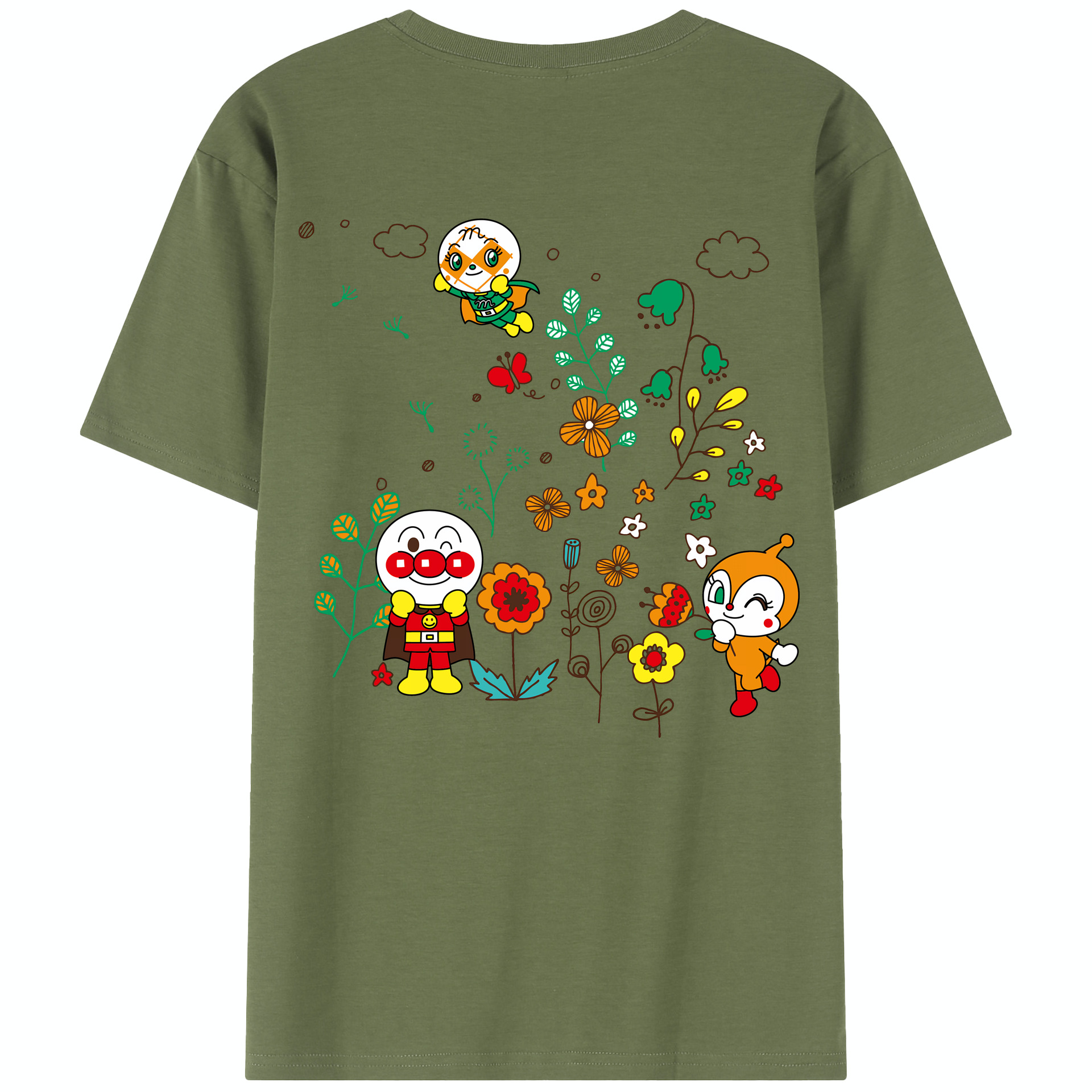 （画像用） アンパンマン Anpanman 綿100％半袖Tシャツ（背面プリント）